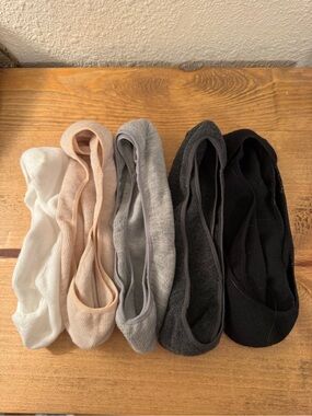 No-Show Sock Liners - 5-Pack (White, Cream, Light Gray, Charcoal, Black)